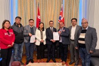 प्रधानमन्त्री बालेनलाई लन्डनबाट प्रवासी नेपाली सम्पर्क मञ्च यूकेको​​​​​​​ ज्ञापनपत्र 