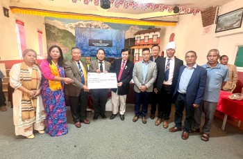 बाढीपीडितका लागि प्हच्कूईरों भाईखलक यूकेबाट ४ लाख ३० हजार सहयोग