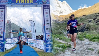जुम्लाका दलबहादुर र मञ्जुलाई अन्नपूर्ण म्याराथनको उपाधि 