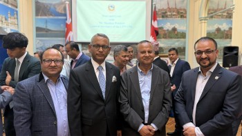 पूर्वमुख्यमन्त्री पोखरेललाई नेपाली दूतावास लन्डनमा स्वागत तथा सम्मान