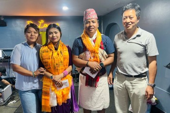 सांगीतिक कार्यक्रमका लागि यूके आएका शीतल र विमला गुरुङको बिदाइ