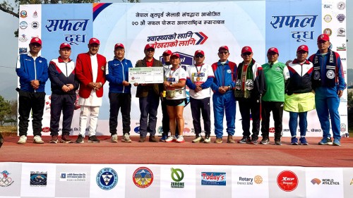 तमु धीं, पोखरेली मञ्च, तमु समाज यूकेसहित ७ संस्थाबाट पोखरा म्याराथनका लागि १२ लाख ५३ हजार सहयोग