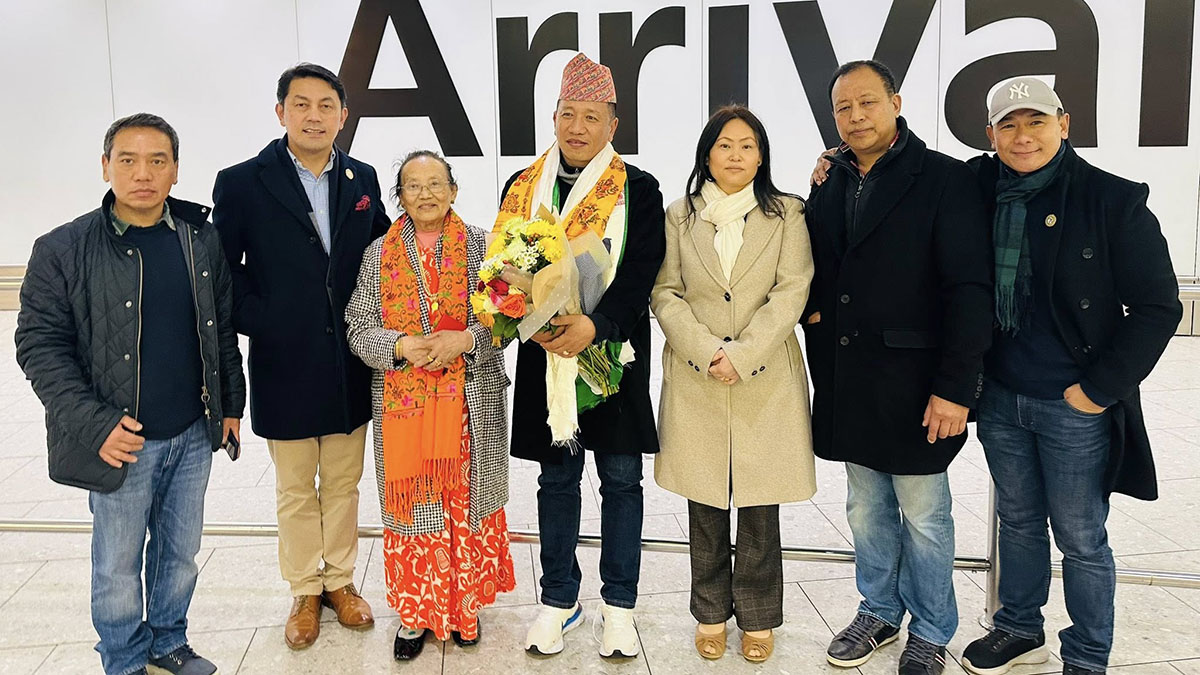 क्वोंने तमु समाज यूकेको वार्षिकोत्सवमा सहभागी हुन बेलायत आइपुगे पूर्वमन्त्री पञ्चराम